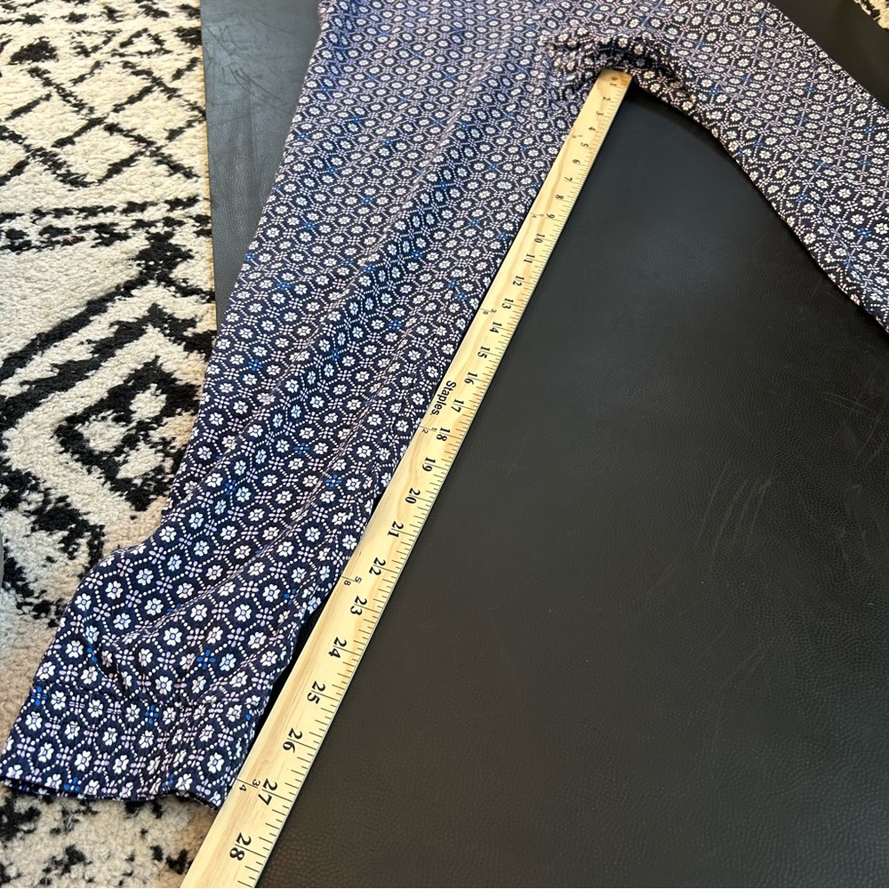 Abercrombie & Fitch Navy Geometric Joggers ML Viscose Lightweight Coastal Lounge - Picture 9 of 10